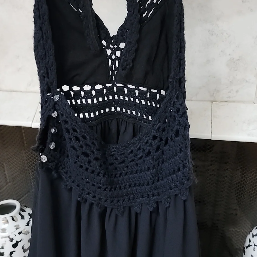 🖤🖤 ABERCROMBIE Crochet Top Black Beach MAXI DRESS 🖤🖤